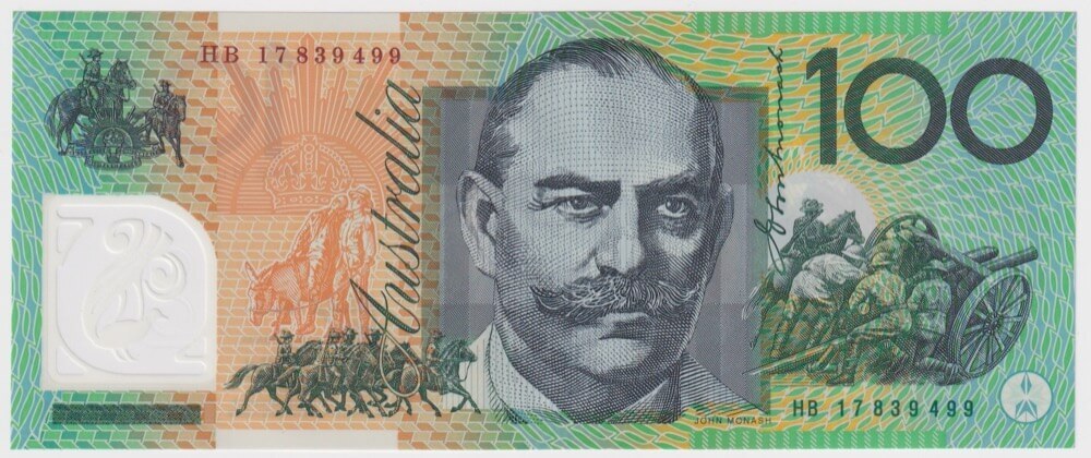 2017 $100 Note Lowe / Fraser Standard Prefix R625 Uncirculated product image