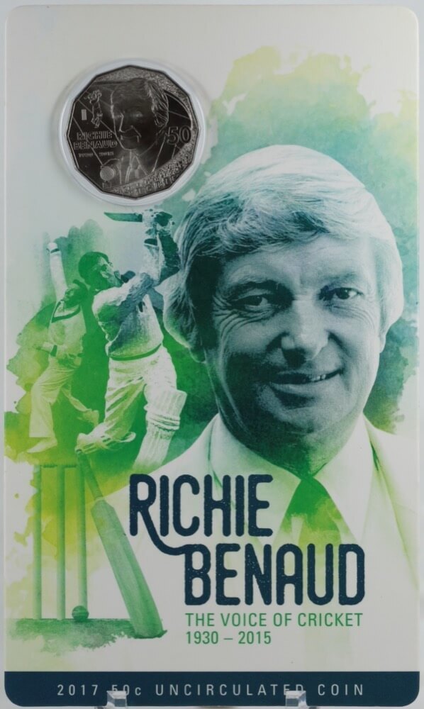 2017 50c Carded Coin Richie Benaud product image