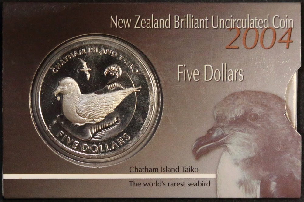 New Zealand 2004 Copper Nickel 5 Dollars KM#133 Uncirculated Chatham Island Taiko product image