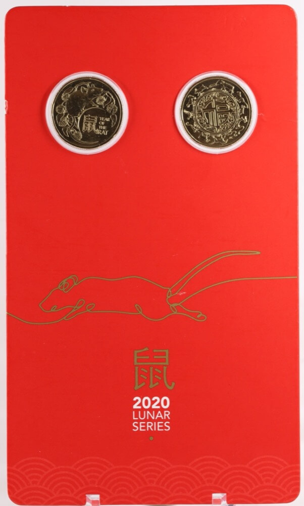 2020 1 Dollar Pair Carded Coin Rat Lunar Series product image