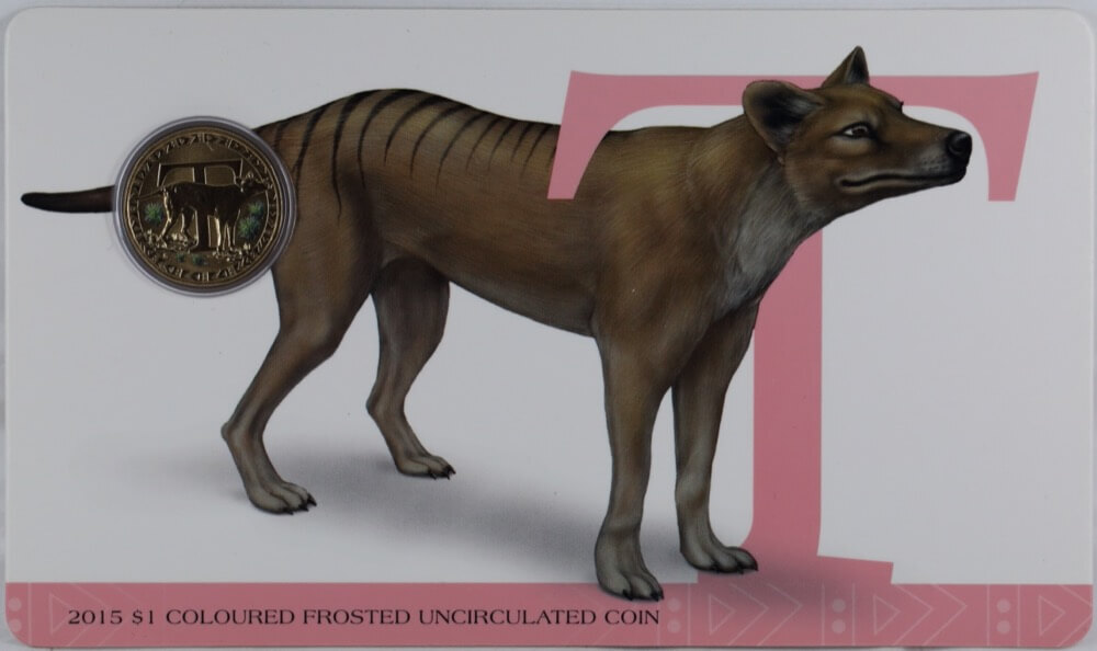 2015 Carded One Dollar Uncirculated Coin Alphabet - T for Thylacine product image