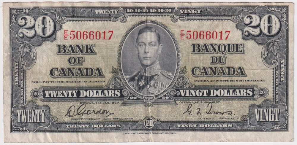 Canada 1937 20 Dollars P# 62b Very Fine product image