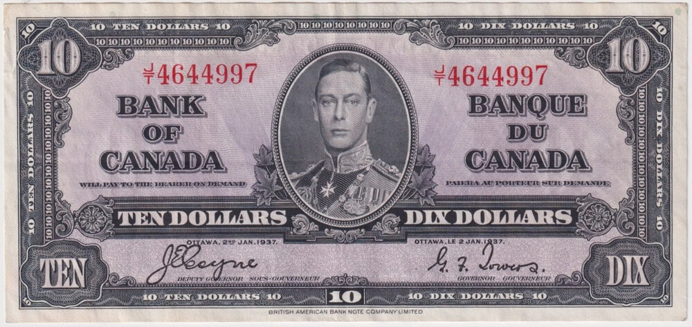 Canada 1937 10 Dollars P# 61c about EF product image