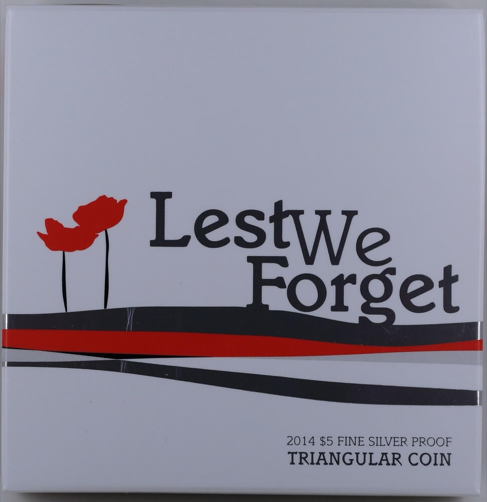 2014 Triangular $5 Silver Proof Coin Lest We Forget product image