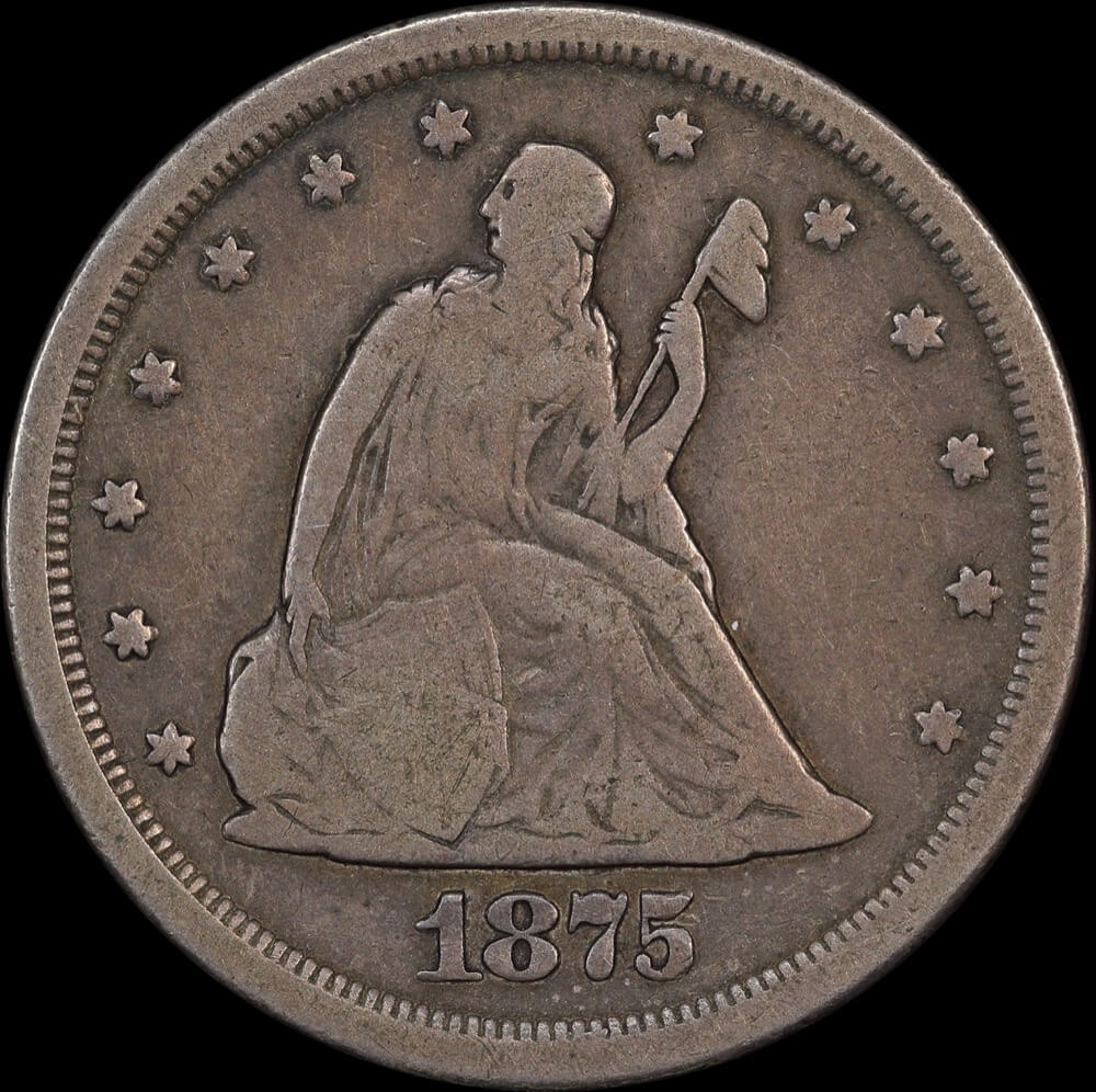 United States 1875-S Silver 20 Cents KM# 88 Fine product image
