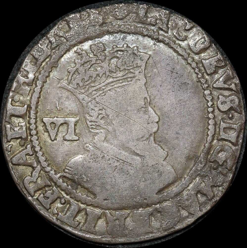 1606 Silver Sixpence James I S#2657 good Fine product image