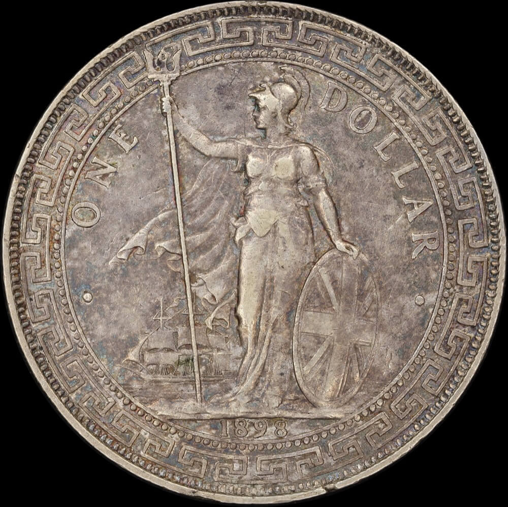 Great Britain 1898-B Silver Trade Dollar KM# T5 good EF product image