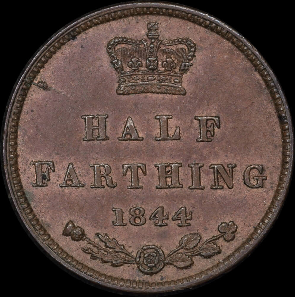 1844 Copper Half Farthing Victoria S#3951 Uncirculated product image
