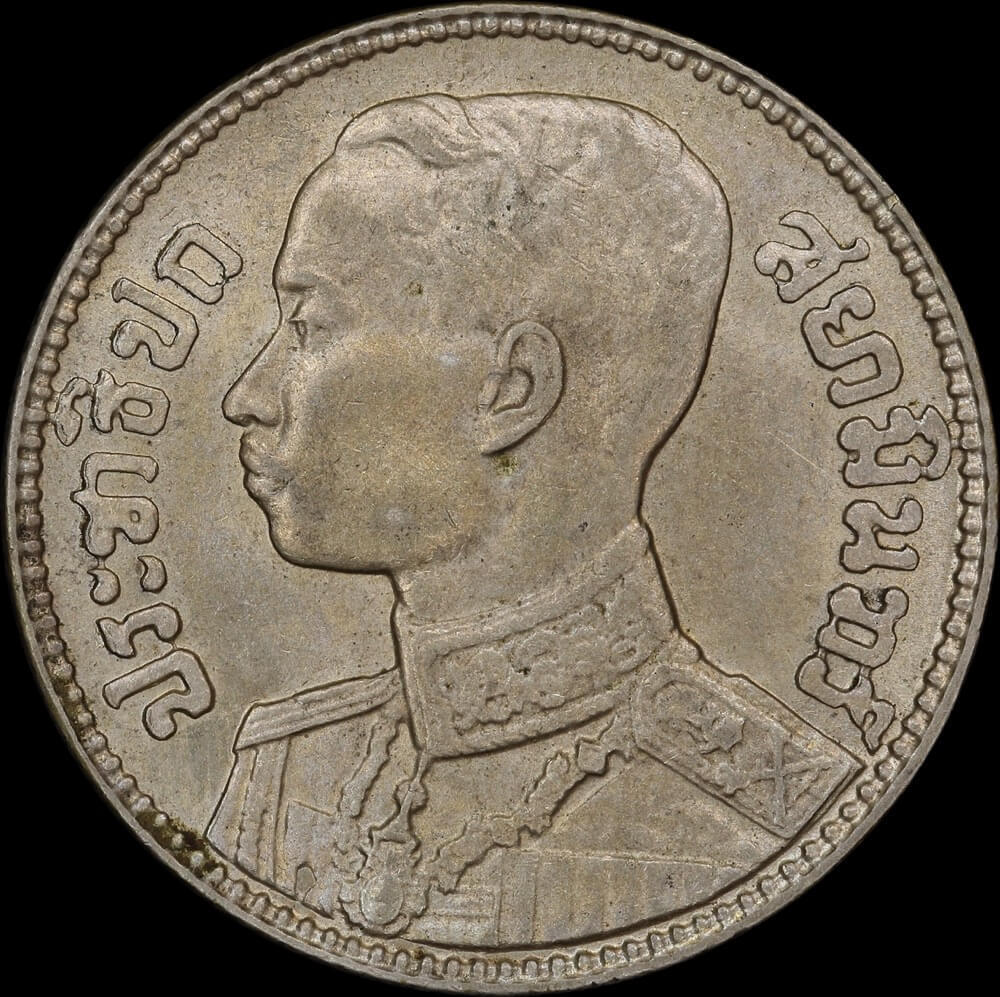 Thailand 1929 Silver Half Baht Y# 49 Uncirculated product image