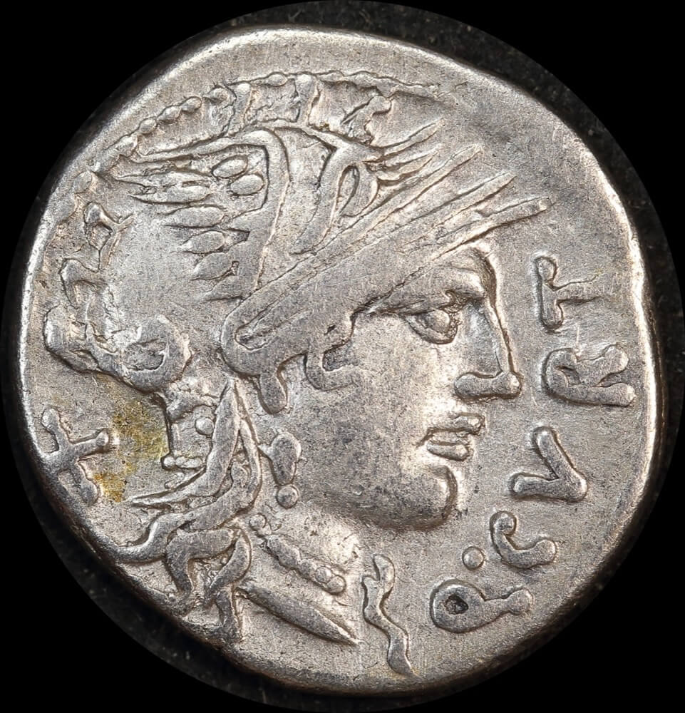 Ancient Rome (Imperial)  116 ~ 115BC Q. Curtius Silver Denarius Jupiter  RRC 285/2 Very Fine product image