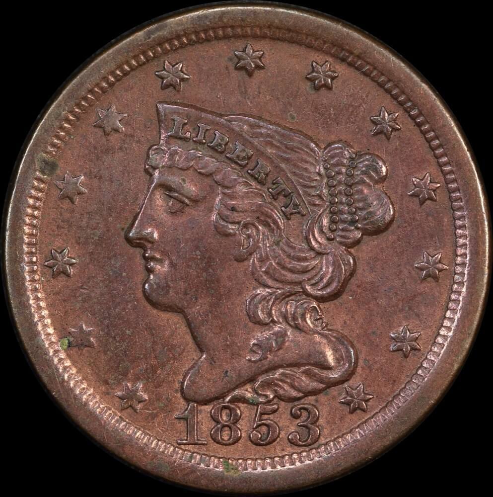United States 1853 Copper Half Cent KM# 70 about EF product image