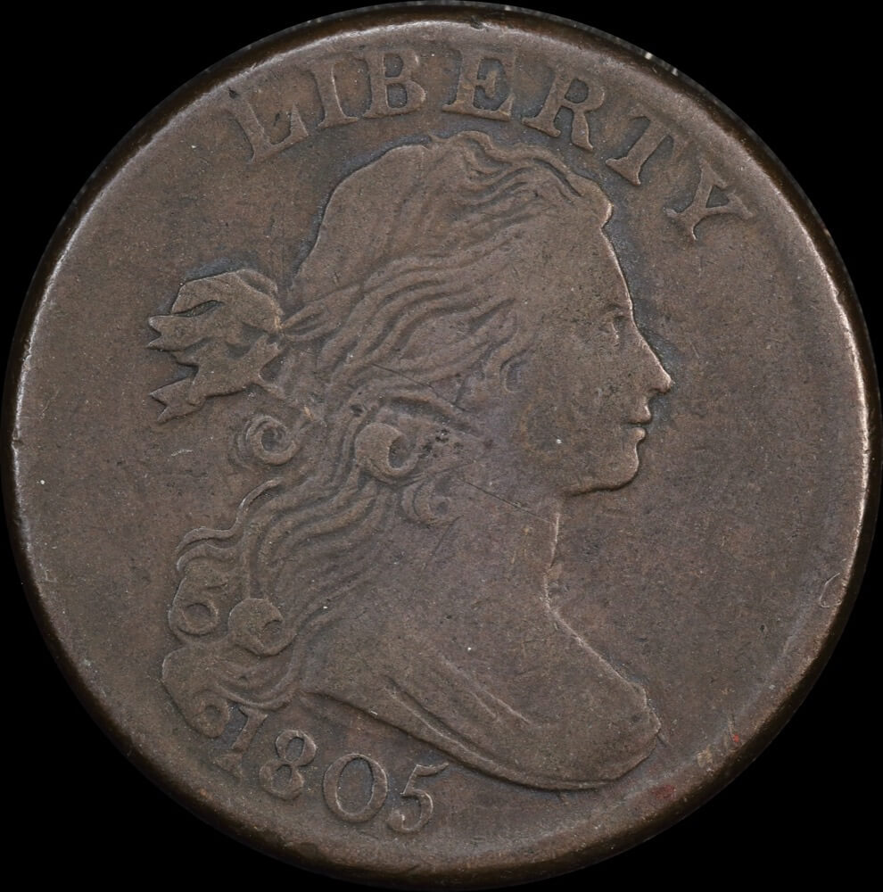 United States 1805 Copper Draped Bust Cent KM# 22 Fine product image