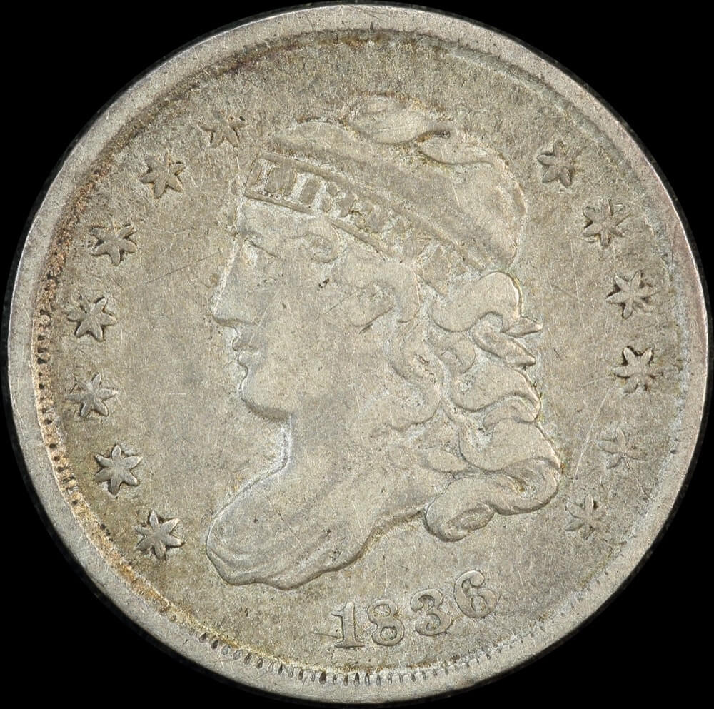 United States 1836 Silver Liberty Cap Half Dime KM# 48 about VF product image