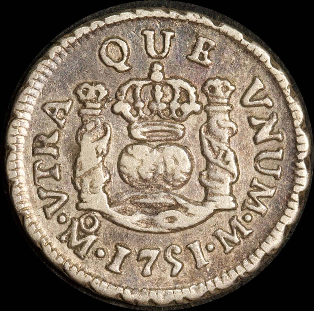 Mexico 1751 Silver Half Reale KM# 67.1 good VF product image