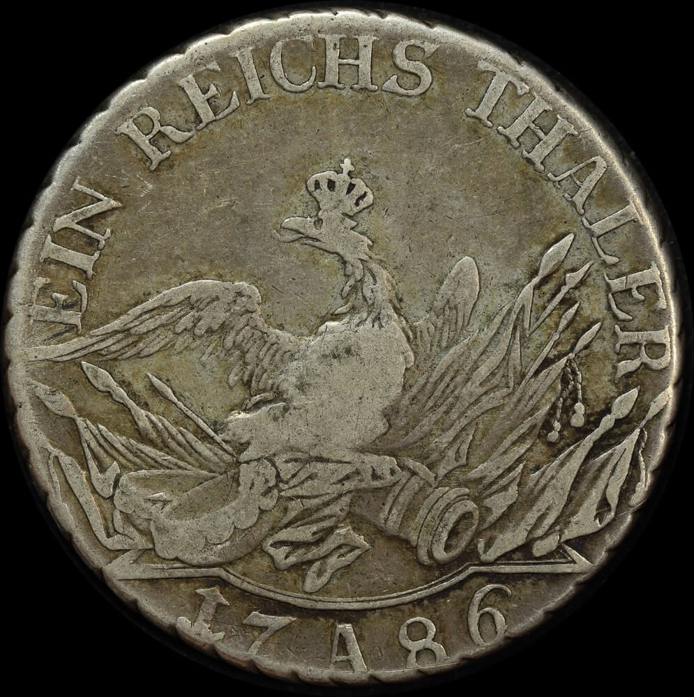 German States (Prussia) 1786 Silver Thaler KM# 332.1 about VF product image