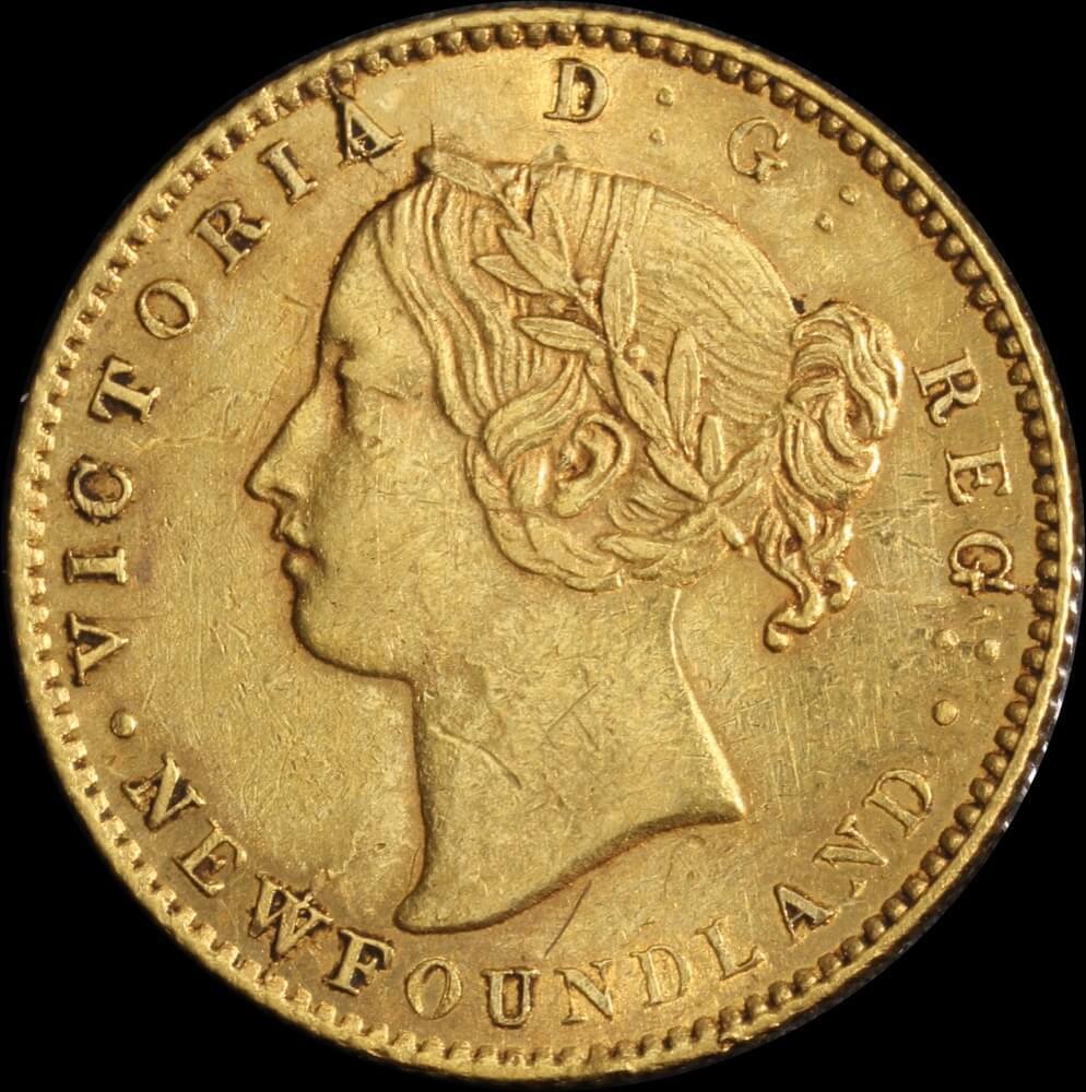 Canada (Newfoundland) 1865 Gold 2 Dollars KM# 5 about EF product image