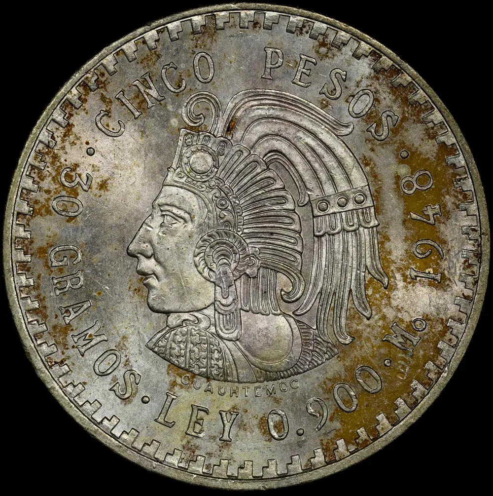 Mexico 1948 Silver 5 Pesos KM# 465 Uncirculated product image