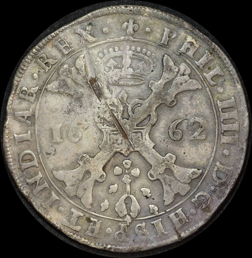 Spanish Netherlands (Brabant) 1662 Silver Patagon Dav# 4462 About VF product image