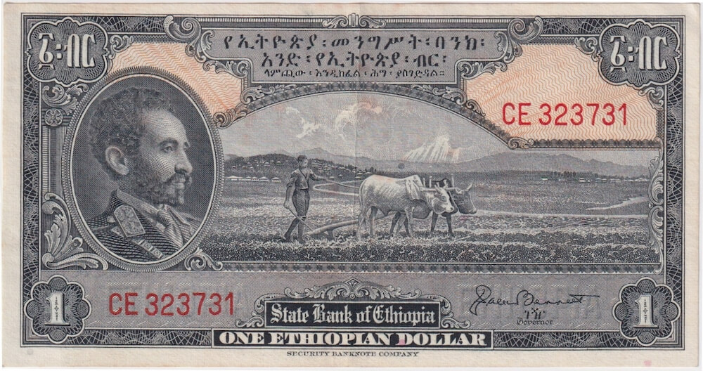 Ethiopia 1945 1 Dollar P# 12b Extremely Fine product image