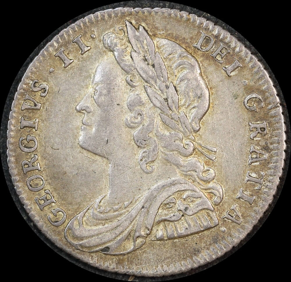 1728 Silver Sixpence George II S#3705 good VF product image