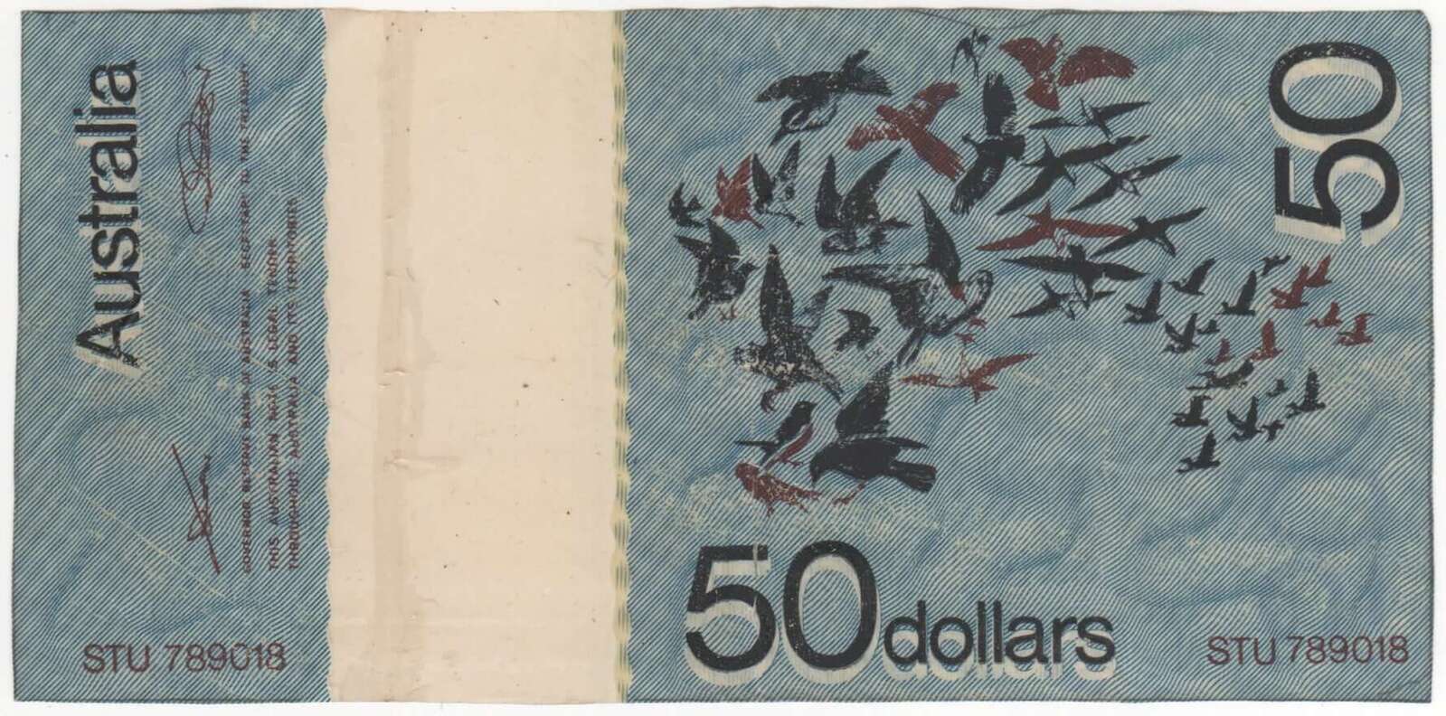 Australia 1975 Fifty Dollar Polymer Test Note Mark 1 Fine STU 789018 product image