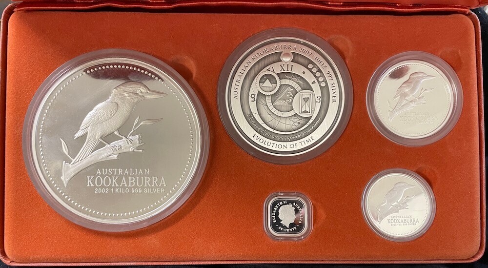 2002 Silver Five Coin Proof Set (1kg 10oz 2oz 1oz 1/2oz) Evolution of Time product image