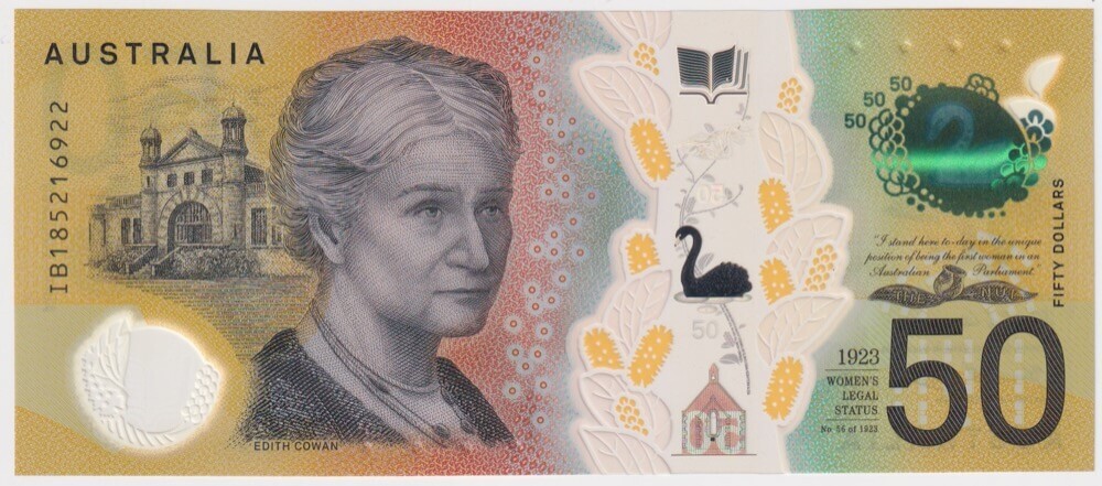 Australia 2018 $50 Note IB18 Last Prefix Lowe / Fraser R#525L Uncirculated product image