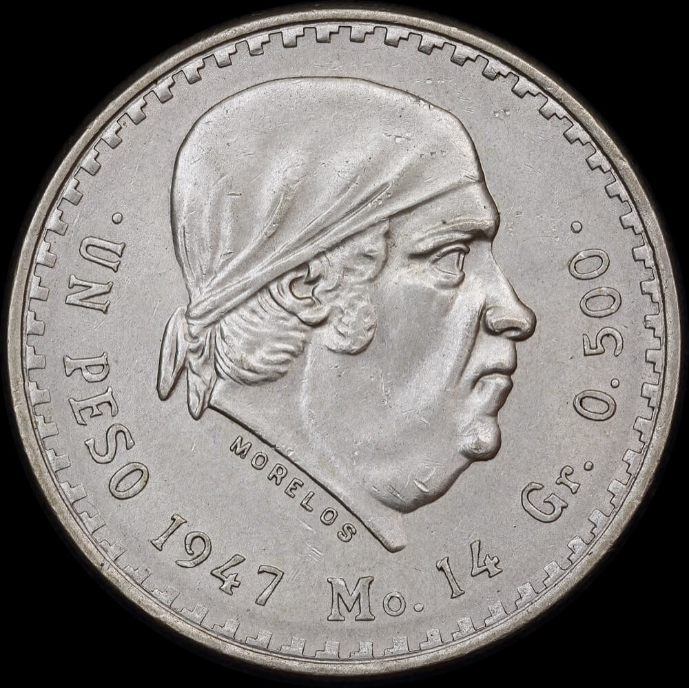 Mexico 1948 Silver 1 Peso KM# 456 Uncirculated product image