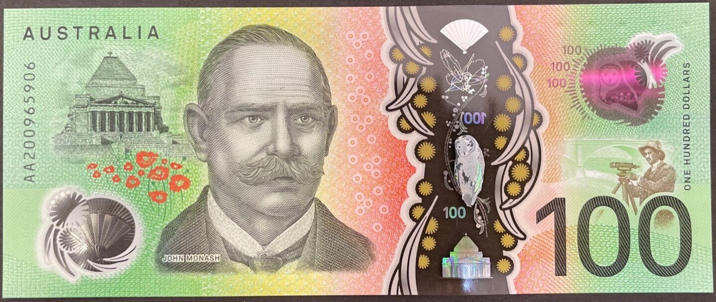 2020 $100 Note AA20 First Prefix Lowe / Kennedy R628F Uncirculated product image