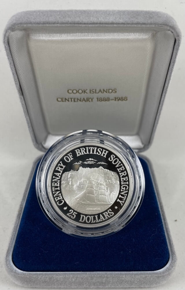 Cook Islands 1988 Silver 25 Dollar Proof Coin KM# 42  product image