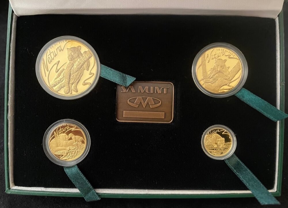South Africa 1998 Gold Gold Proof 4 Coin Set Natura Leopard product image