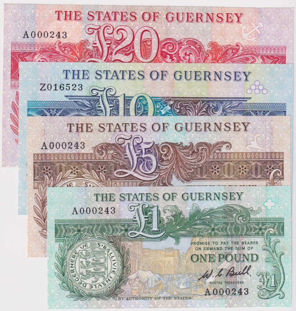 Guernsey 1980 Set of 4 Notes (20P - 1P) P# 48a - 51a Uncirculated product image