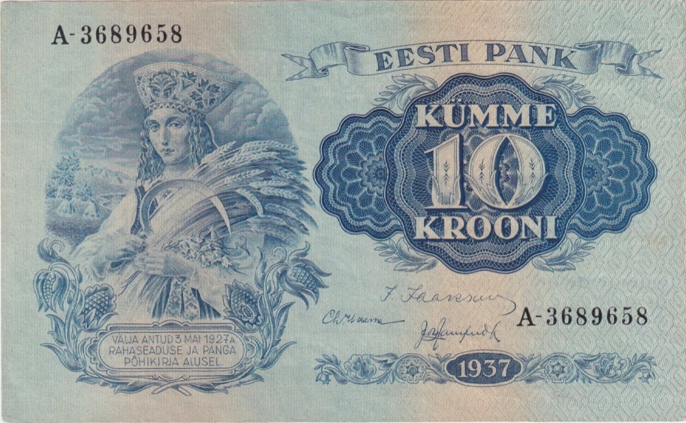 Estonia 1937 10 Krooni P# 63a Uncirculated product image