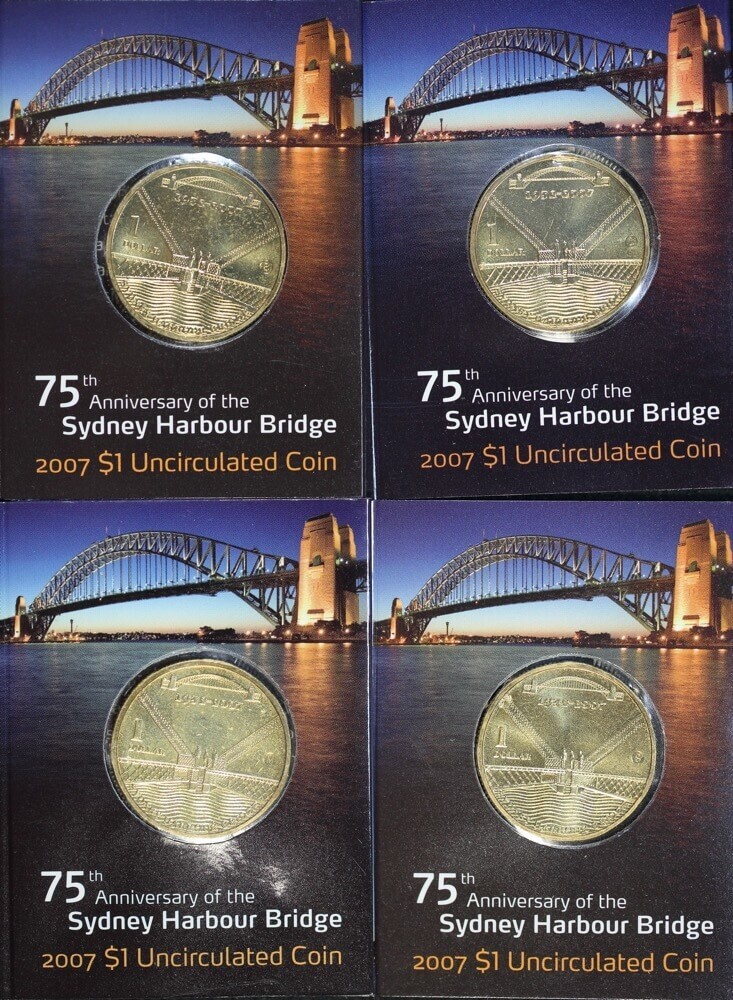 2007 Sydney Harbour Bridge Set of 4 Mintmarks $1 Coins product image