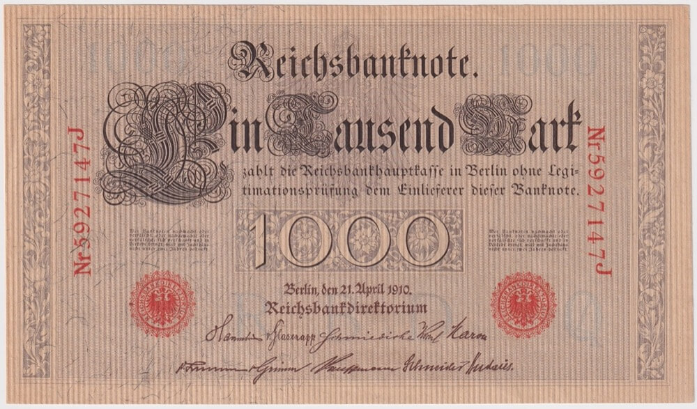 Germany 21.4.1922 1,000 Marks P# 45B Uncirculated product image