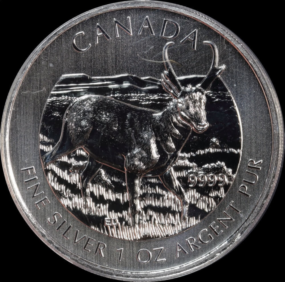 Canada 2013 Silver 5 Dollars - Antelope KM# 1297 Uncirculated product image