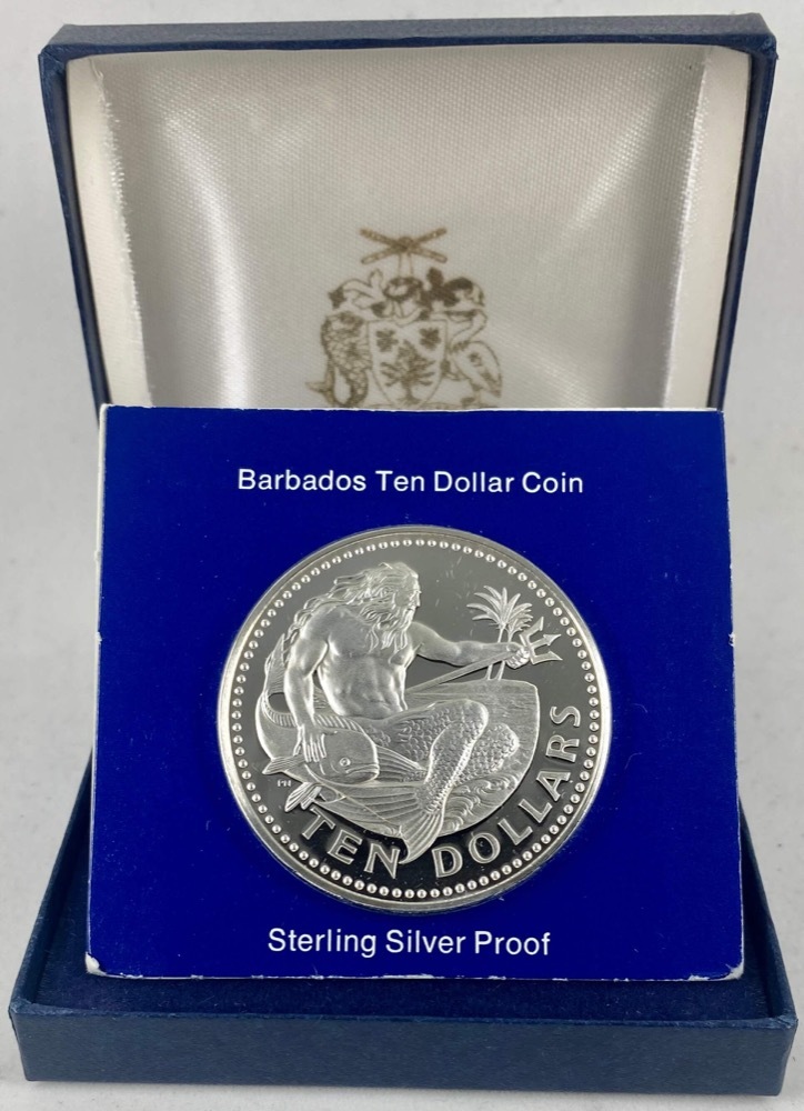 Barbados 1979 Silver 10 Dollar Proof KM# 17a  product image