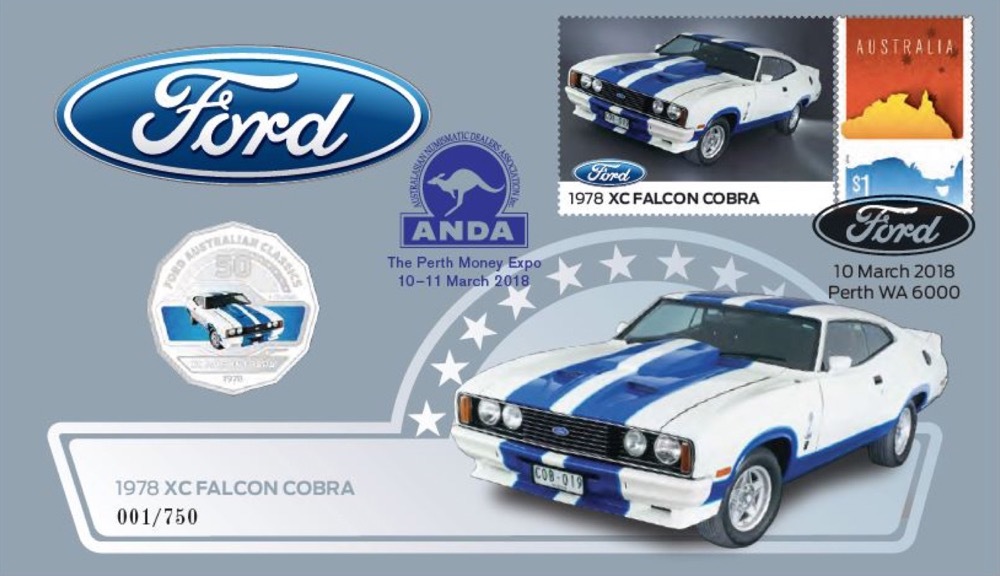 2018 50c Ford XC Cobra and Ford ZH Marquis ANDA Overprint product image