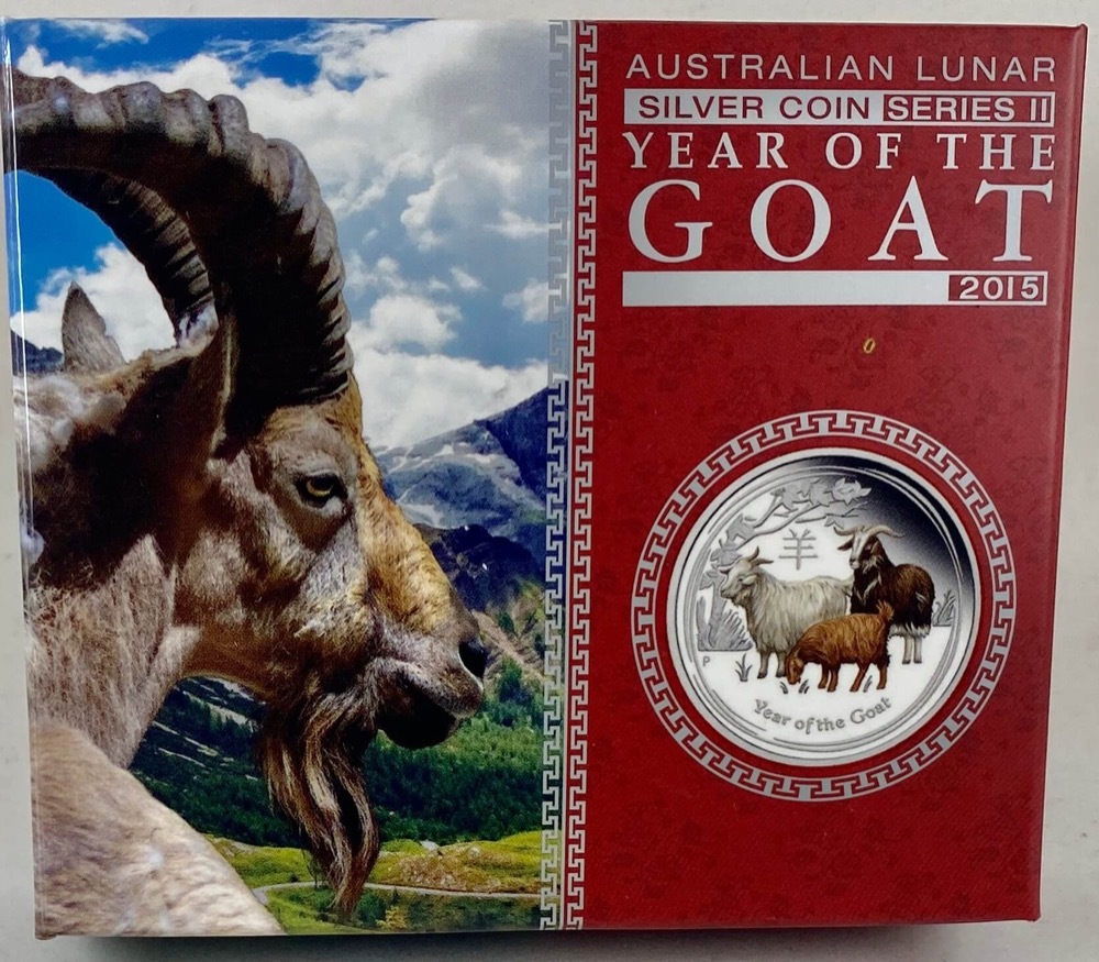 2015 Silver Lunar 1/2oz Coloured Proof Lunar Year of the Goat product image