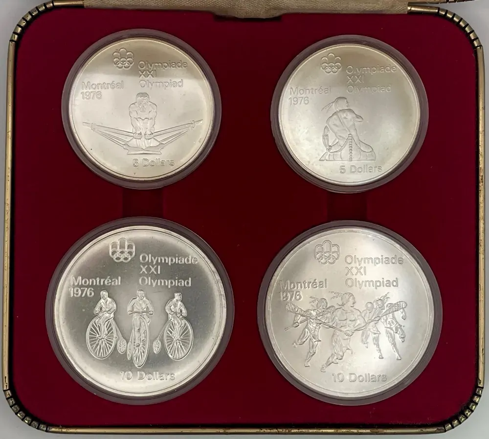 Canada 1974 Set of 4 Silver $5 and $10 Coins - Montreal Olympics (Series III) product image