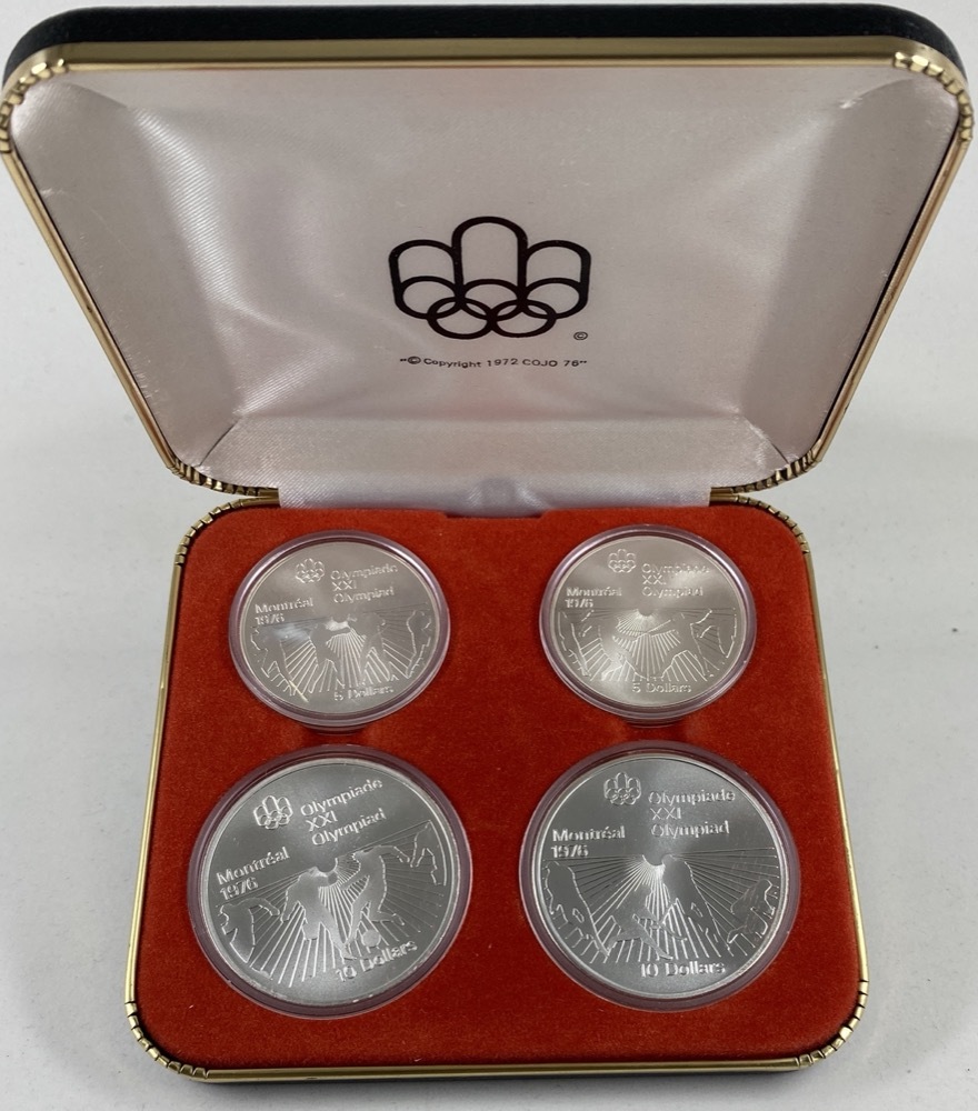 Canada 1974 Silver Set of 4 $5 and $10 Coins - Montreal Olympics (Series VI) product image