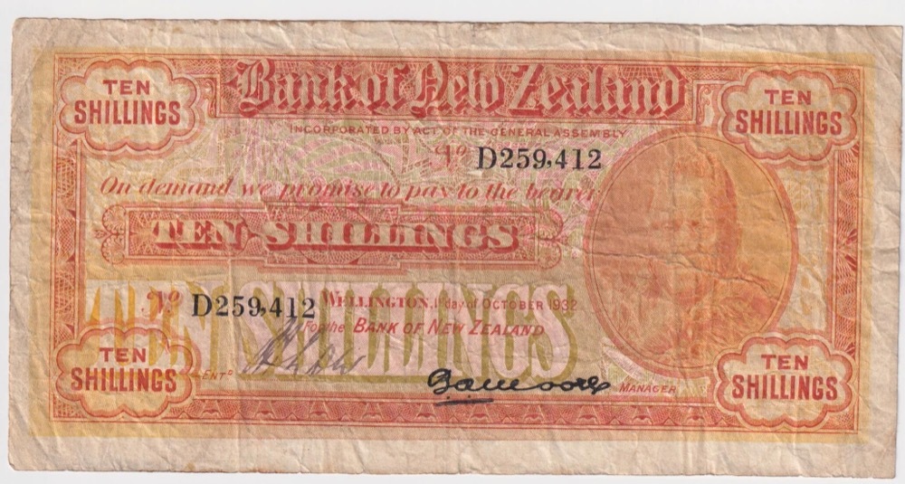 New Zealand 1932 Ten Shillings P# S232 Fine product image