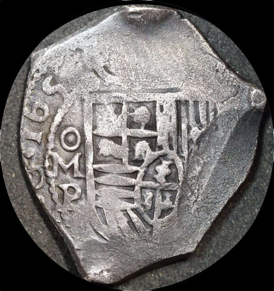 Mexico Ca. 1652 Silver 4 Reales ex Gilt Dragon Shipwreck Fine product image