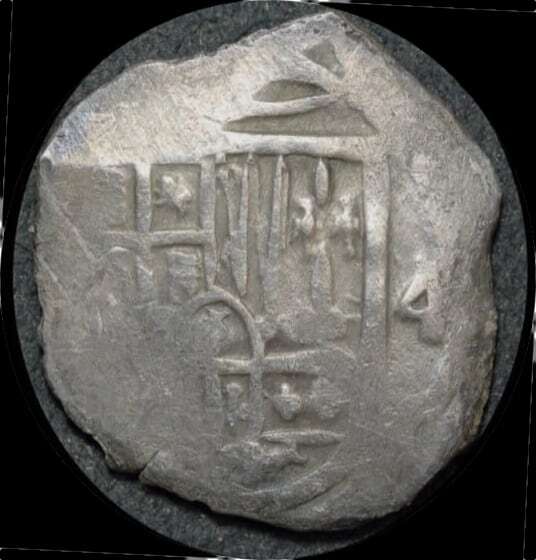 Mexico Ca. 1652 Silver 4 Reales ex Gilt Dragon Shipwreck VG product image