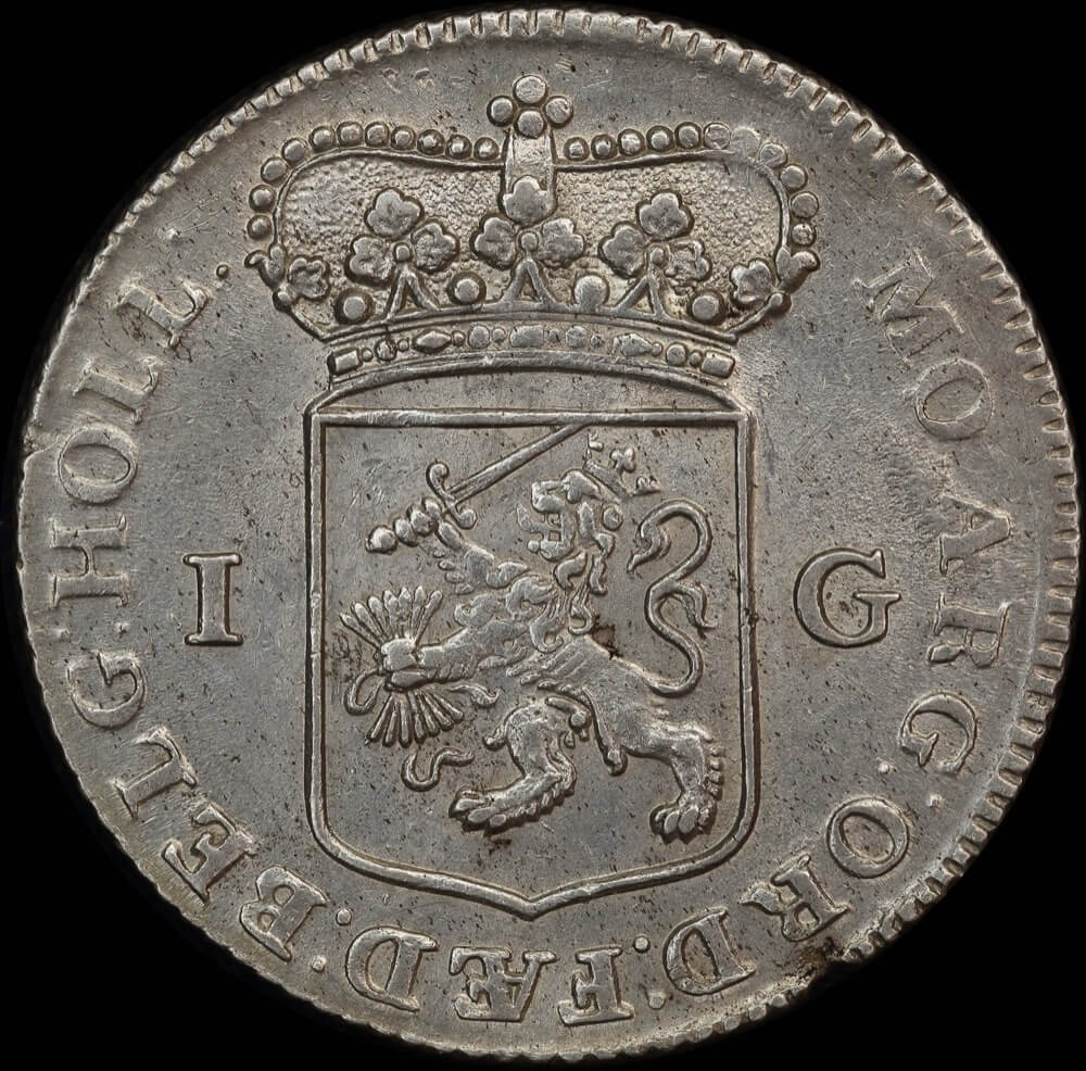 Netherlands (Utrecht) 1762 Silver Guilder KM# 102.3 Extremely Fine product image