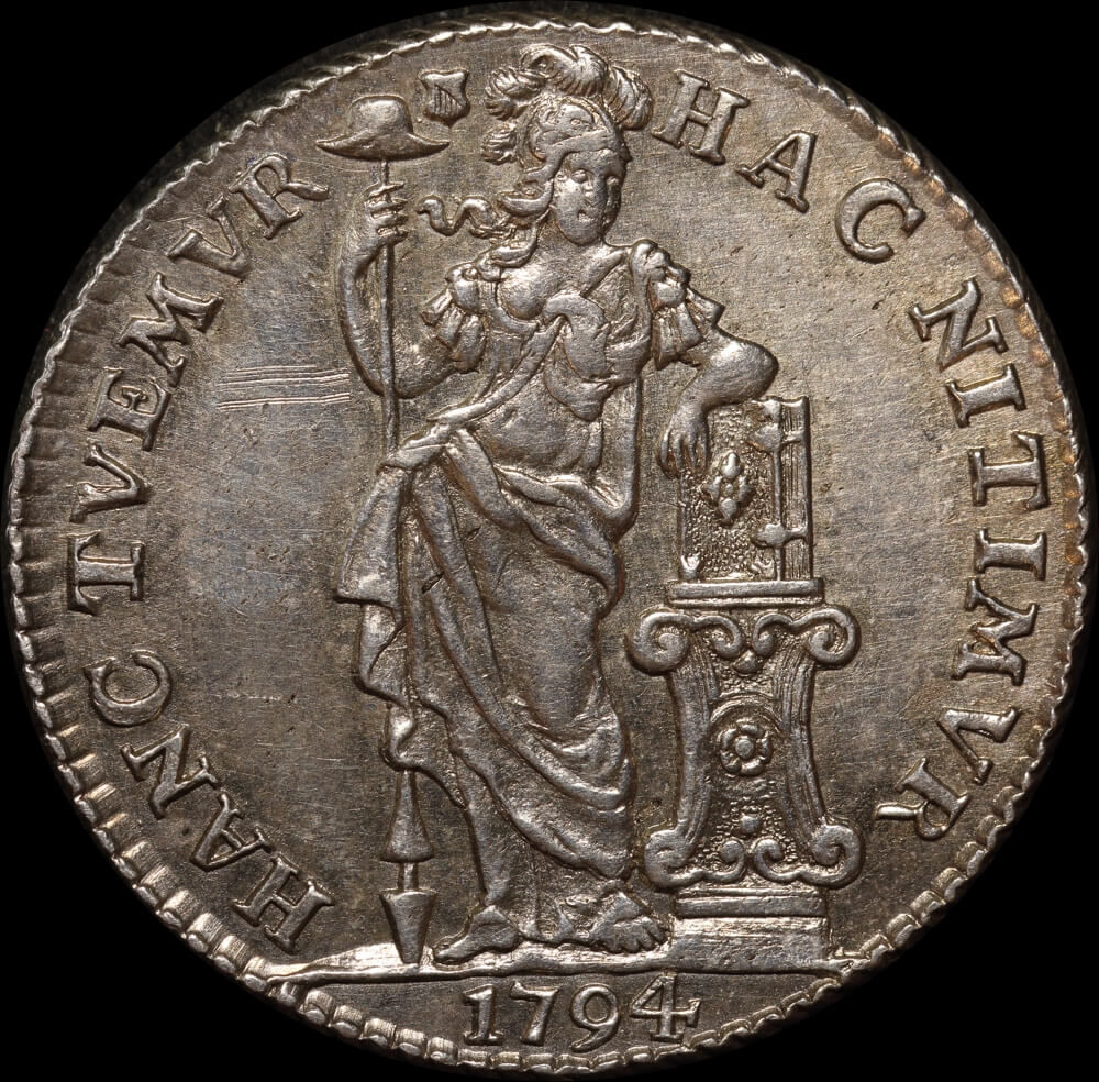Netherlands (Utrecht) 1794 Silver Guilder KM#102.3 good EF product image