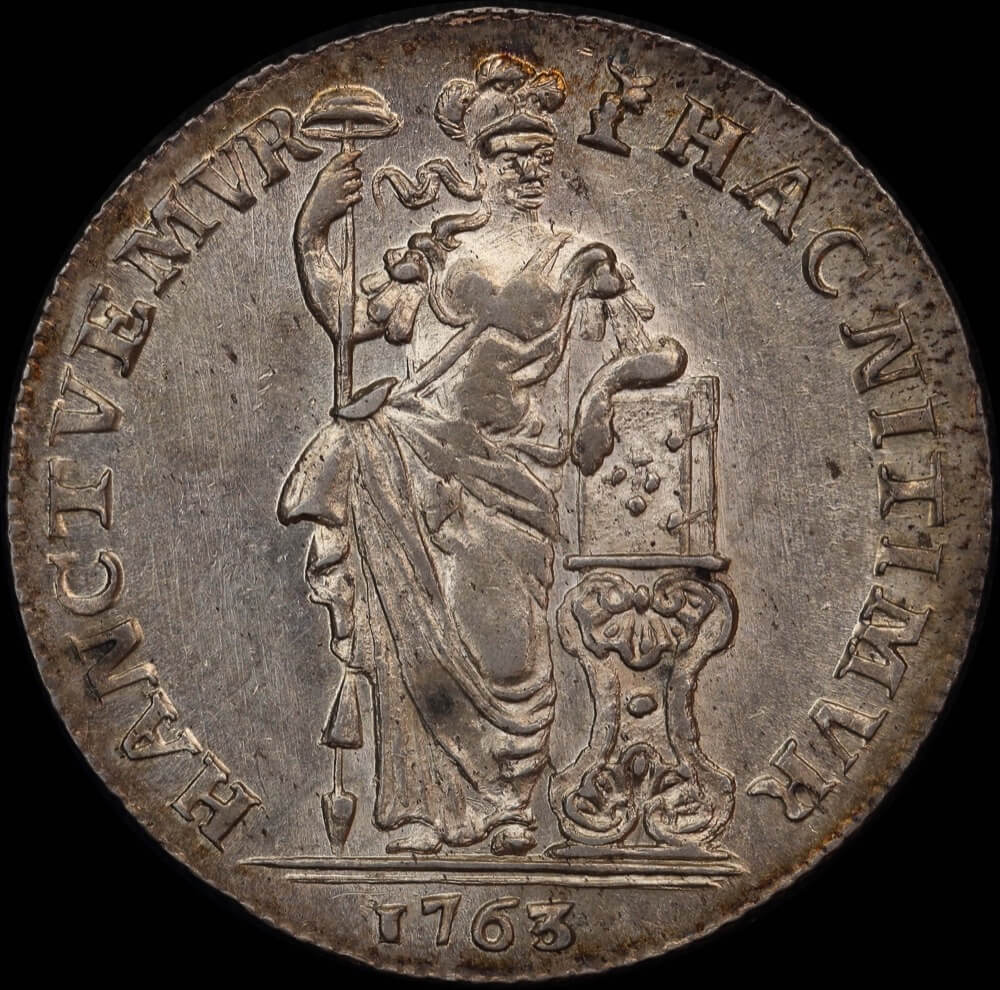 Netherlands (Utrecht) 1763 Silver Guilder KM#102.3 good EF product image