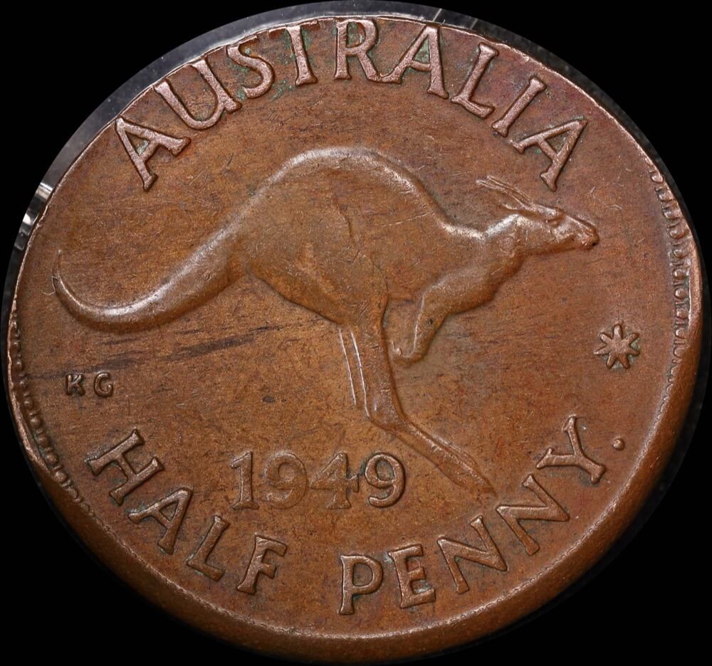 1949-Y Halfpenny Elliptical Planchet Error Good Extremely Fine product image