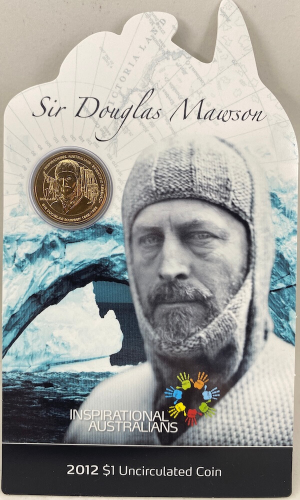 2012 One Dollar Carded Unc Coin Sir Douglas Mawson product image