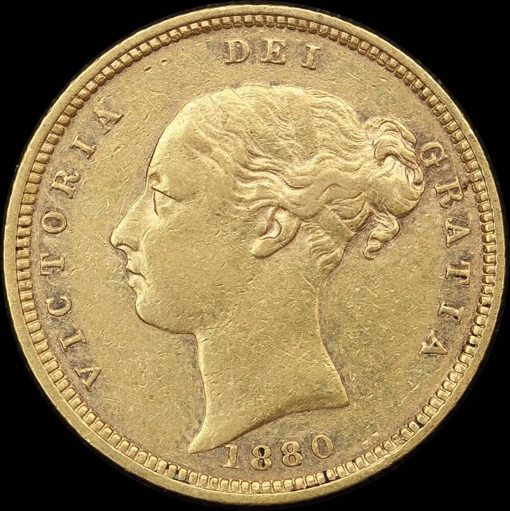 1880 Gold Half Sovereign Victoria S#3860G good VF product image